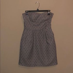 Strapless Black and White Dress